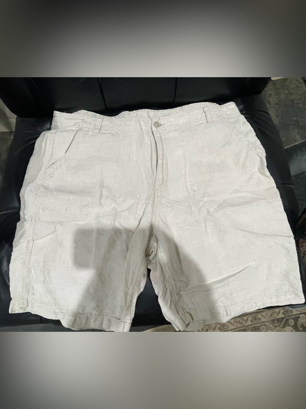 Men's Linen Casual Shorts in Off-White